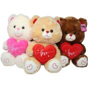 Wholesale - 16" BEAR WITH HEART 3-ASST C/P 12, UPC: NO UPC